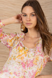 Hale Bob Axelle Top in Pink Floral
