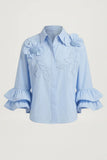 Scarlet Poppies Siena Top in Light Blue