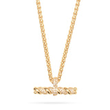 Talis Chains T-Bar Necklace Cz in Gold