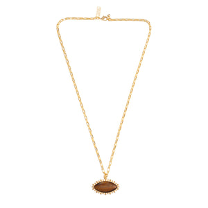 Talis Chains Tigers Eye Pendant in Gold