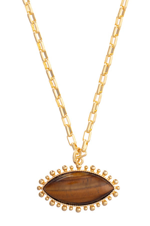 Talis Chains Tigers Eye Pendant in Gold
