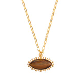 Talis Chains Tigers Eye Pendant in Gold
