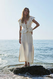 Scarlet Poppies Lennie Split Skirt in Cream
