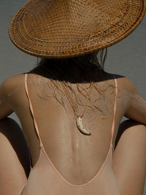 Aurelie Bidermann Kaftan Moon Pendant in Cream