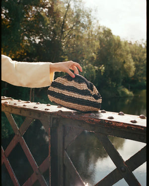 Day Et Summer Crochet Clutch in Natural Black