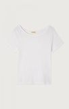 American Vintage Xoubow Boat Neck Tee in White