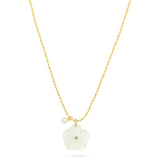 Talis Chains Flower Necklace White Crystal in Gold
