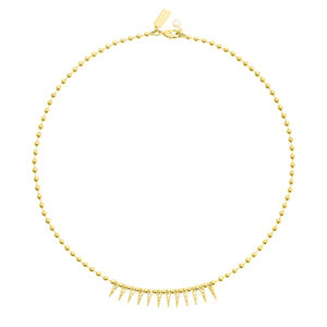 Talis Chains Cubic Zirconia Spike Drop Necklace in Gold