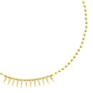 Talis Chains Cubic Zirconia Spike Drop Necklace in Gold