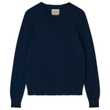 Jumper 1234 Distressed Crew in Navy