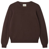 Jumper 1234 Heavy Distressed Crew in Dark Brown