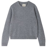 Jumper 1234 Contrast Lurex Rib Crew in Silver