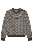 Jumper 1234 Jacquard Yoke Crew in Hikory