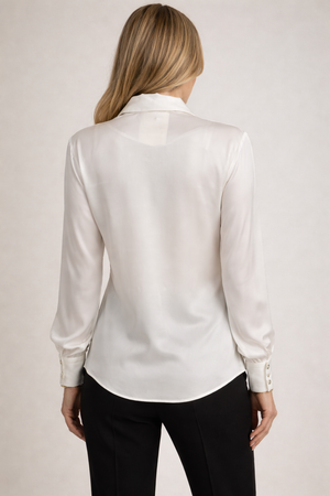 Silk 95 Five Bordeaux Long Sleeve in White