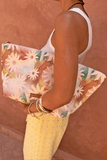 Never Fully Dressed Tan Mesh Tote Bag