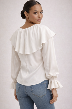 Silk 95 Five Chapelle Top in White