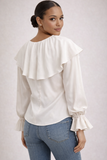 Silk 95 Five Chapelle Top in White