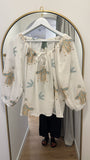 Aether Concept Blouse in White Green