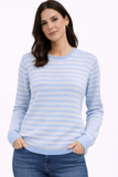 Jumper 1234 Tipped Little Stripe Crew in Azur