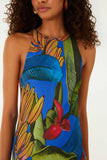 Farm Rio Banana Grapes Sleeveless Maxi Dress BLUE