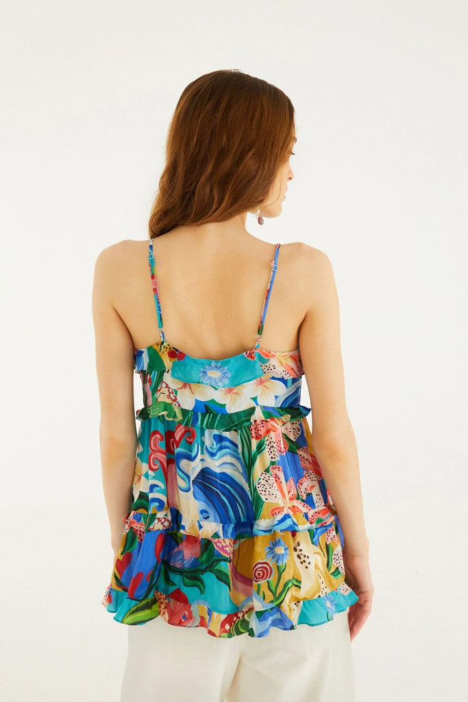Farm Rio Garden Of Life Ruffle Blouse