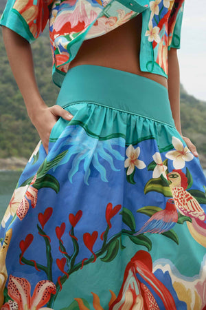 Farm Rio Garden Of Life Midi Skirt