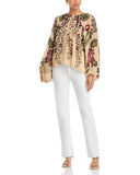 Farm Rio Ligia Floral Cascade Blouse in Beige