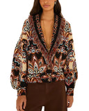 Farm Rio Tapestry Dream Cardigan MULBERRY