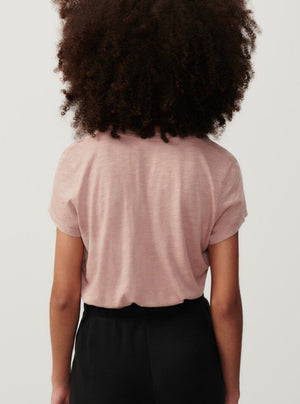 American Vintage Jacksonville U-Neck Tee in Jacinthe