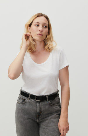 American Vintage Jacksonville Scoop Neck in White