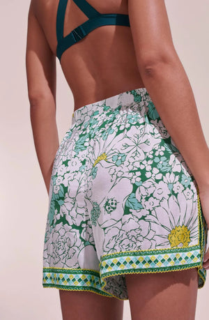 Poupette St Bart Isabelle Shorts in Green Garden