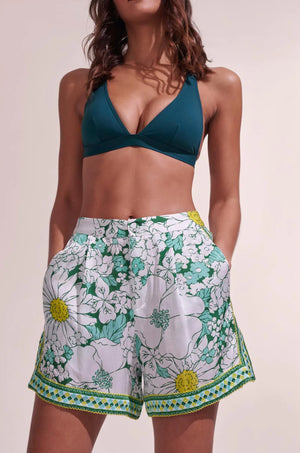 Poupette St Bart Isabelle Shorts in Green Garden