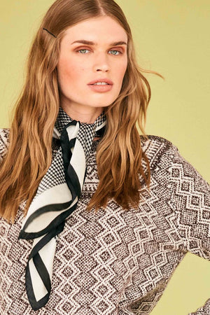 Jumper 1234 Jacquard Yoke Crew in Hikory