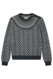 Jumper 1234 Jacquard Yoke Crew in Navy