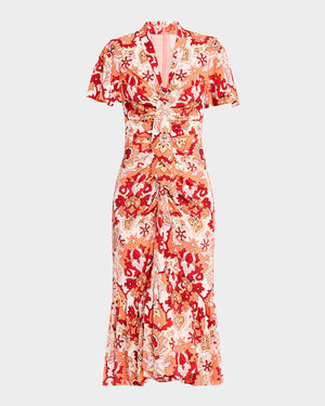 Cinq A Sept Damask Peeta Dress in Pink