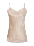 Goldhawk Floral Lace Silk Cami in Taupe