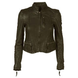 MDK Rucy Leather Jacket Dark Green