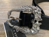 Black And Brown Dragon Belt with SILVER buckle