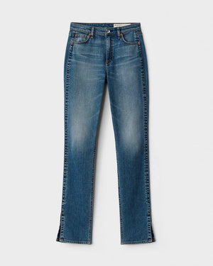 Rag And Bone Nina High Rise Cigarette Jeans With Split Peony BLUE