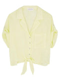Bella Dahl Short Sleeve Tie Front Shirt Lemon