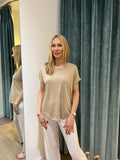 Not Shy Zoe Tee in Taupe