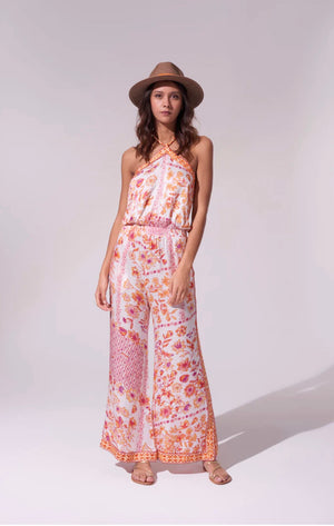 Poupette St Barth Isabelle Jumpsuit in Orange Botanique.