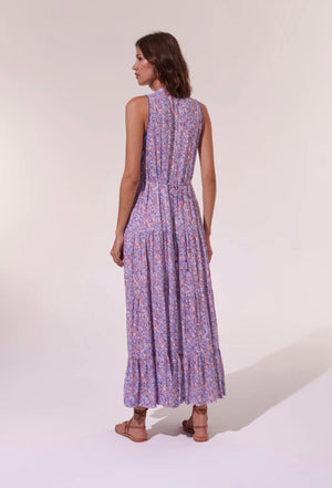 Poupette St Barth Nana Long Dress in Light Blue Paquette