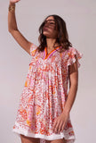 Poupette St Barth Sasha Mini Dress in Orange Ailes