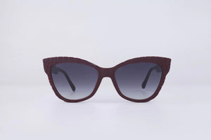 For Arts Sake Crocodile Sunglasses in Burgundy