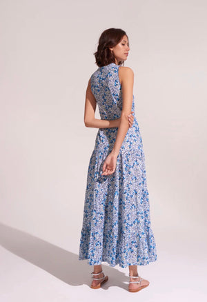 Poupette St Barth Nana Long Dress in Blue Jonquille