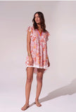 Poupette St Barth Sasha Mini Dress in Orange Ailes