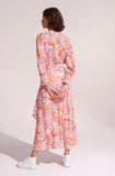 Poupette St Barth Long Dress Ilona in Orange Ailes