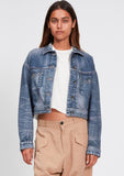 Rag And Bone Cropped Miramar Trucker BLUE